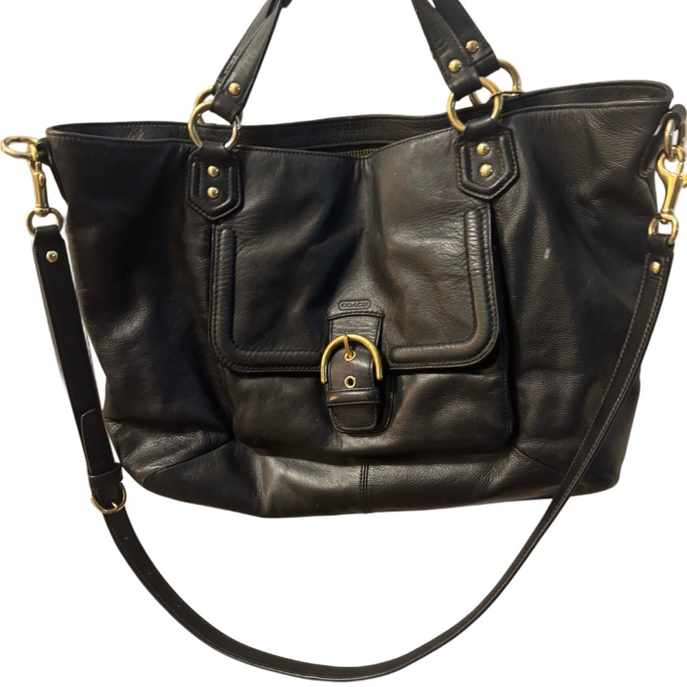 Vintage 90s Coach Women’s Black Leather Tote Bag